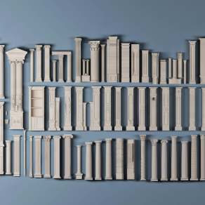 欧式古典柱子3D模型下载